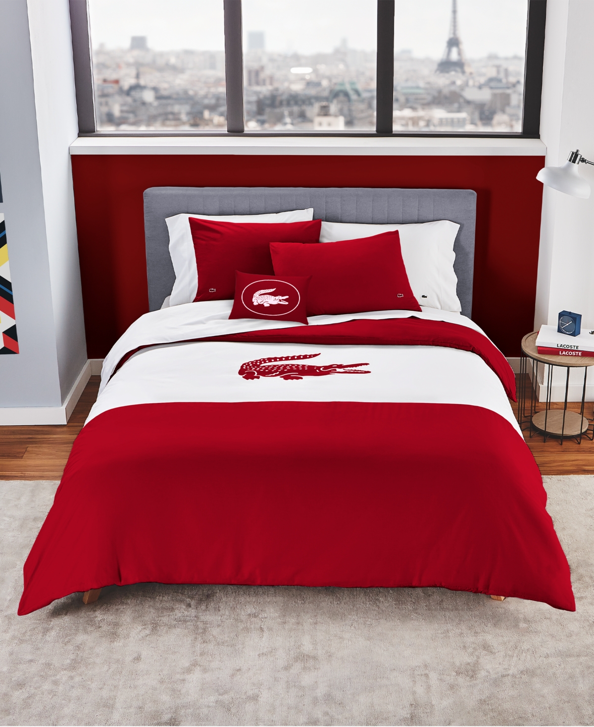 Lacoste Home Crew 3-pc. Comforter Set, Twin/twin Xl In Red