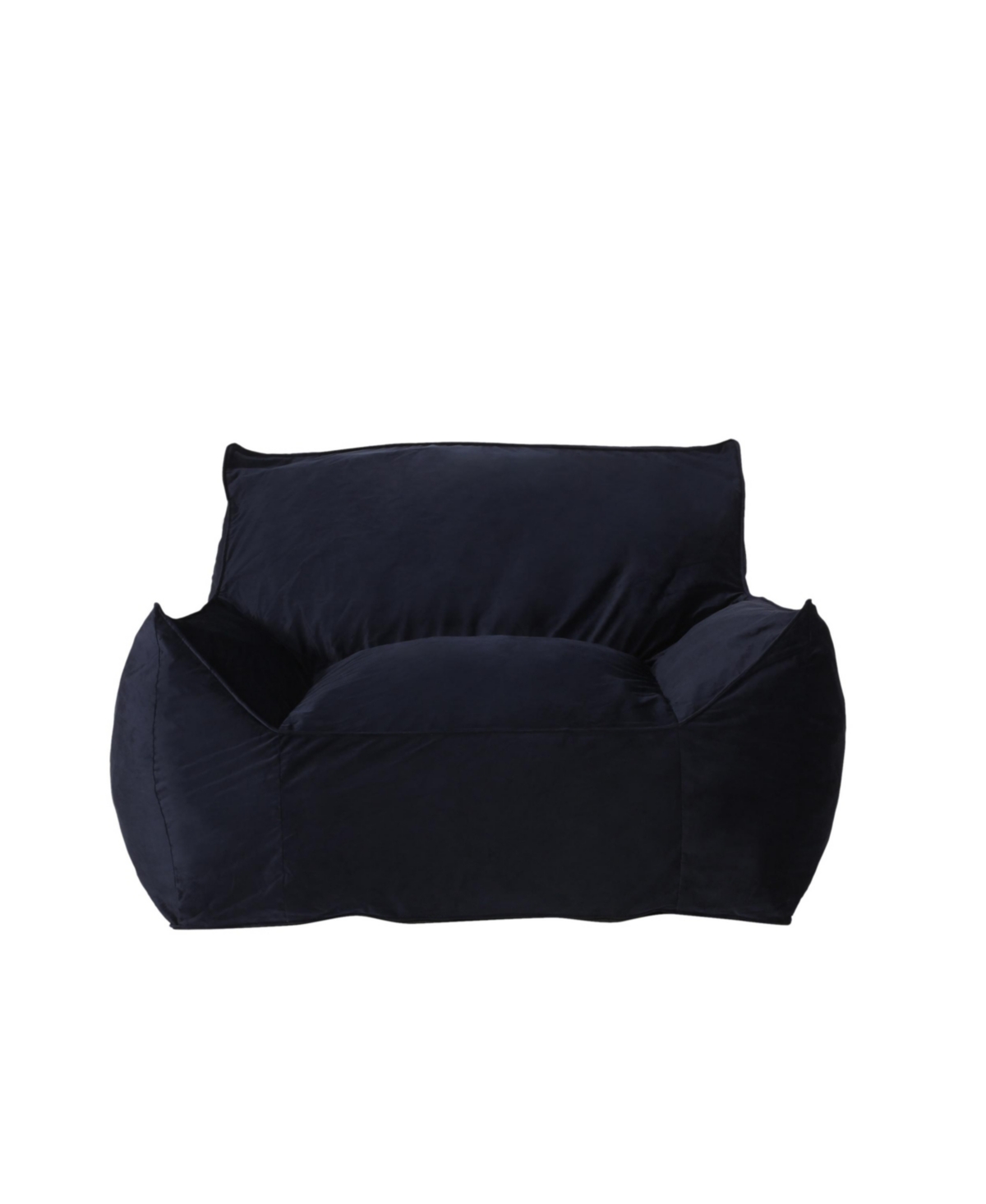 Noble House Loubar Modern Bean Bag Chair With Armrests In Black