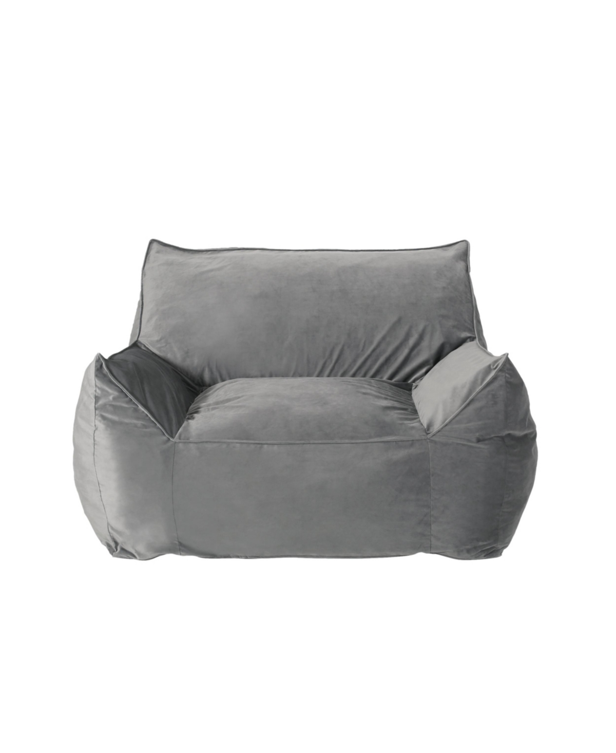 Noble House Loubar Modern Bean Bag Chair With Armrests In Gray