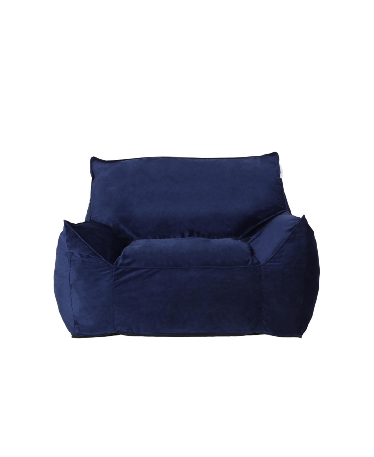 Noble House Loubar Modern Bean Bag Chair With Armrests In Navy Blue ...