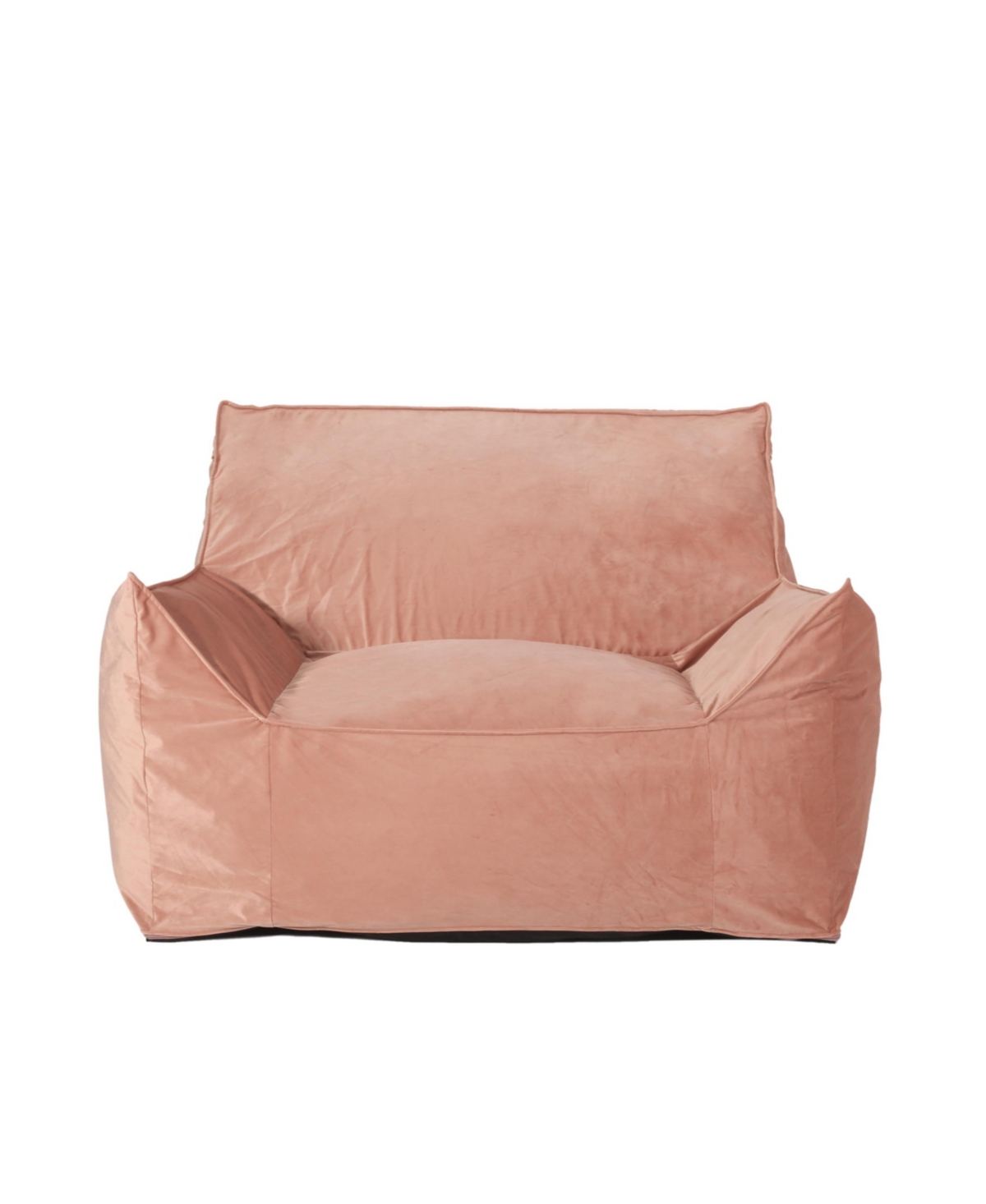 Noble House Loubar Modern Bean Bag Chair With Armrests In Pink