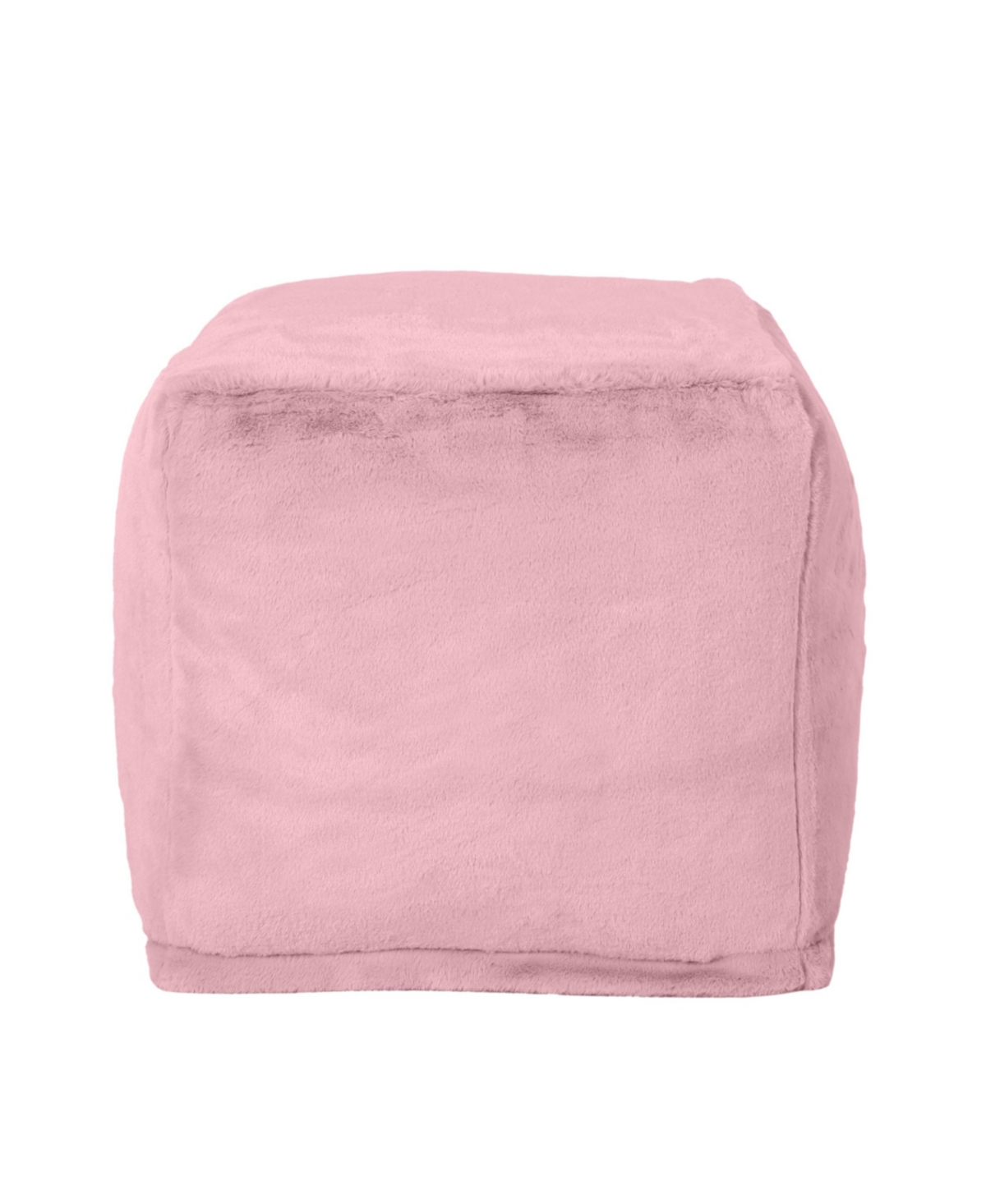 Noble House Silkie Modern Glam Cube Pouf In Dusty Pink