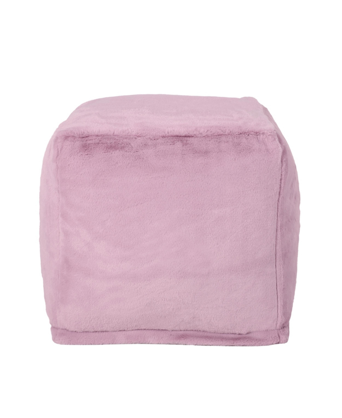 Noble House Silkie Modern Glam Cube Pouf In Lavender