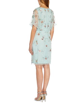 Adrianna Papell Women's Embellished Blouson Batwing-Sleeve Dress - Macy's