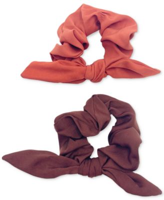 Photo 1 of INC International Concepts 2-Pc. Neutral Bowtie Knotted Hair Scrunchie Set, 