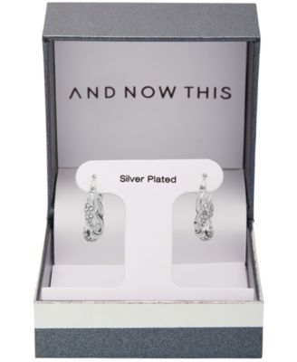 Women's Crystal Twist Puff Hoop Earring