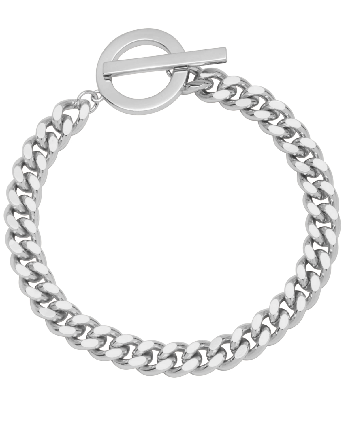 And Now This Women's Curb Chain Bracelet In Fine Silver Plated