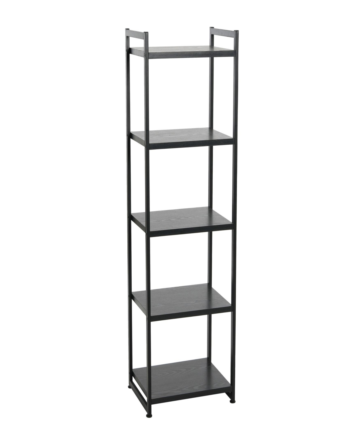 Household Essentials Tower Bookshelf, Tall And Narrow Bookshelf With 5 Shelves In Black