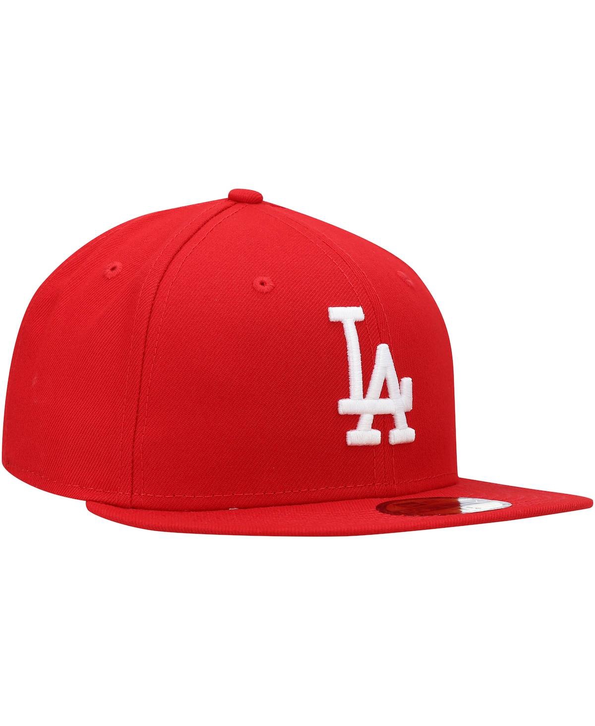 New Era Red Los Angeles Dodgers White Logo 59fifty Fitted Hat In Red