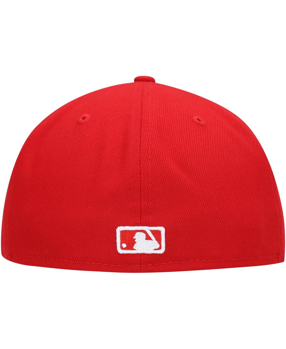 New Era Red Los Angeles Dodgers White Logo 59fifty Fitted Hat In Red