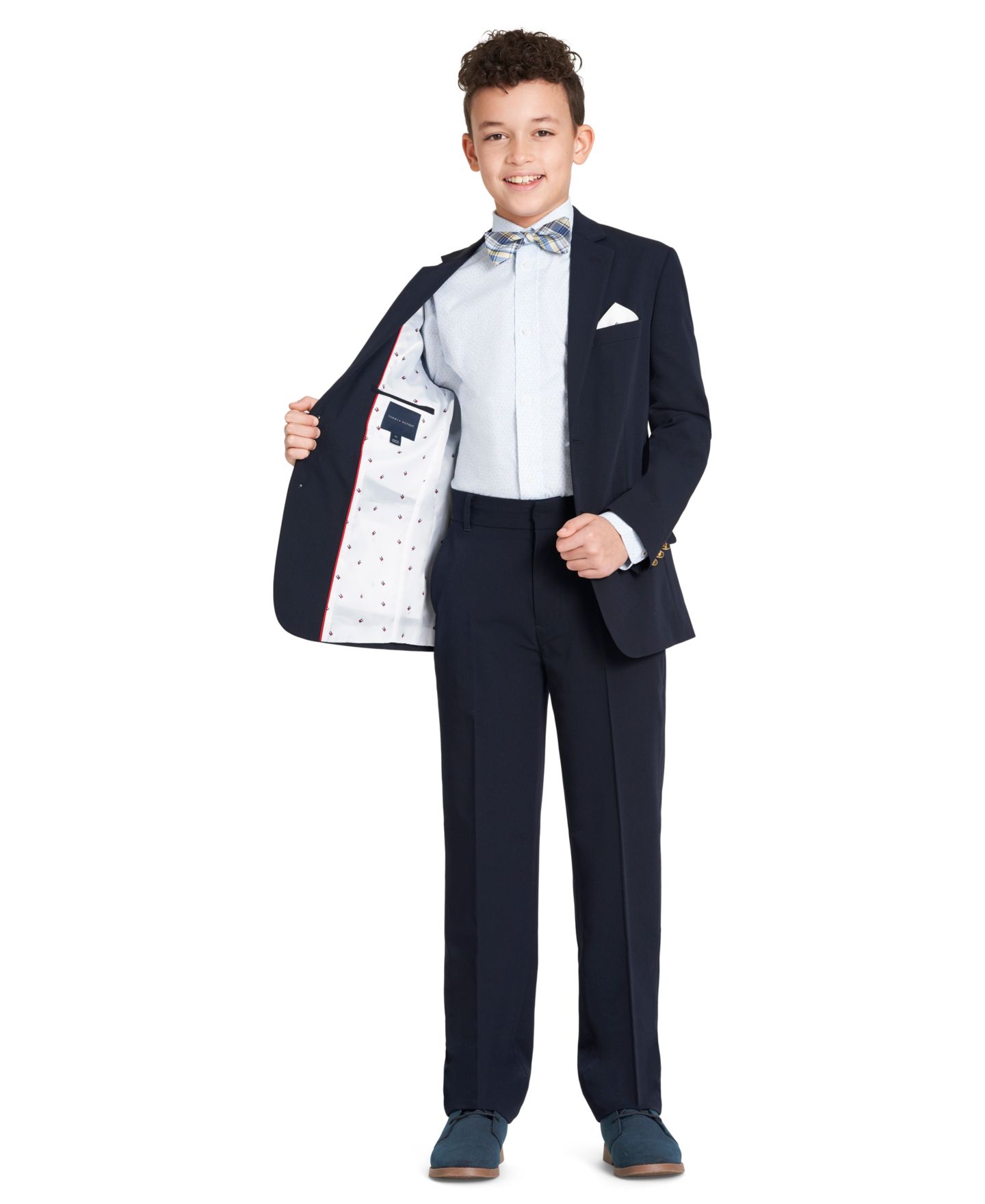 Комплекты Tommy Hilfiger Alexander Bi-Stretch Blazer and Pants, Separates для мальчиков, цвет: Тёмно-синий — фото 2