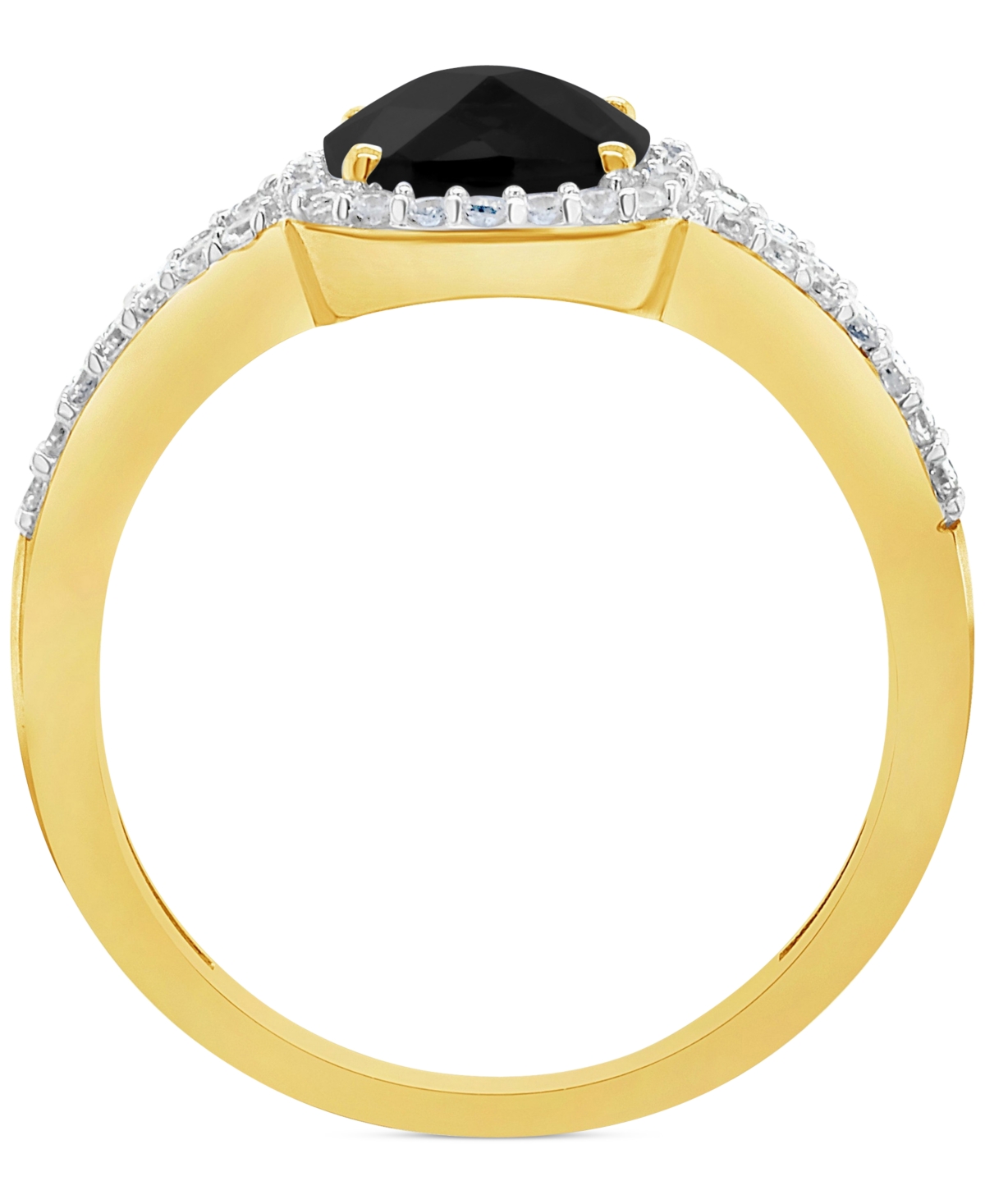 Cultured Freshwater Pearl & Lab-Grown White Sapphire (1/4 ct. t.w.) Halo Ring in 10k Gold (Also  - Onyx