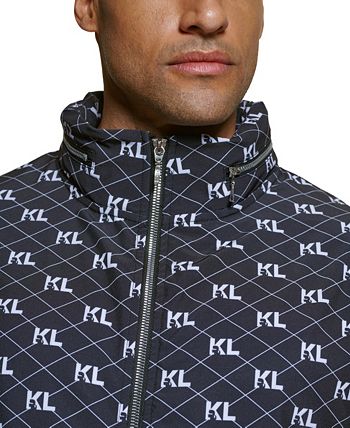 Karl Lagerfeld Man's KL Monogram Diamond Denim Jacket