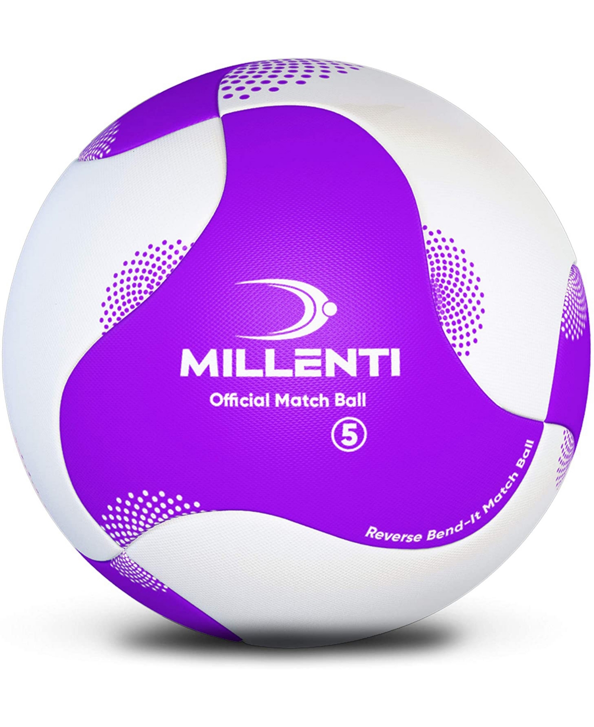 Millenti Us Soccer Ball Official Size 5 - Reverse Bend-it Soccer Ball With High-visibility, Easy-to-track Des In Purple/white