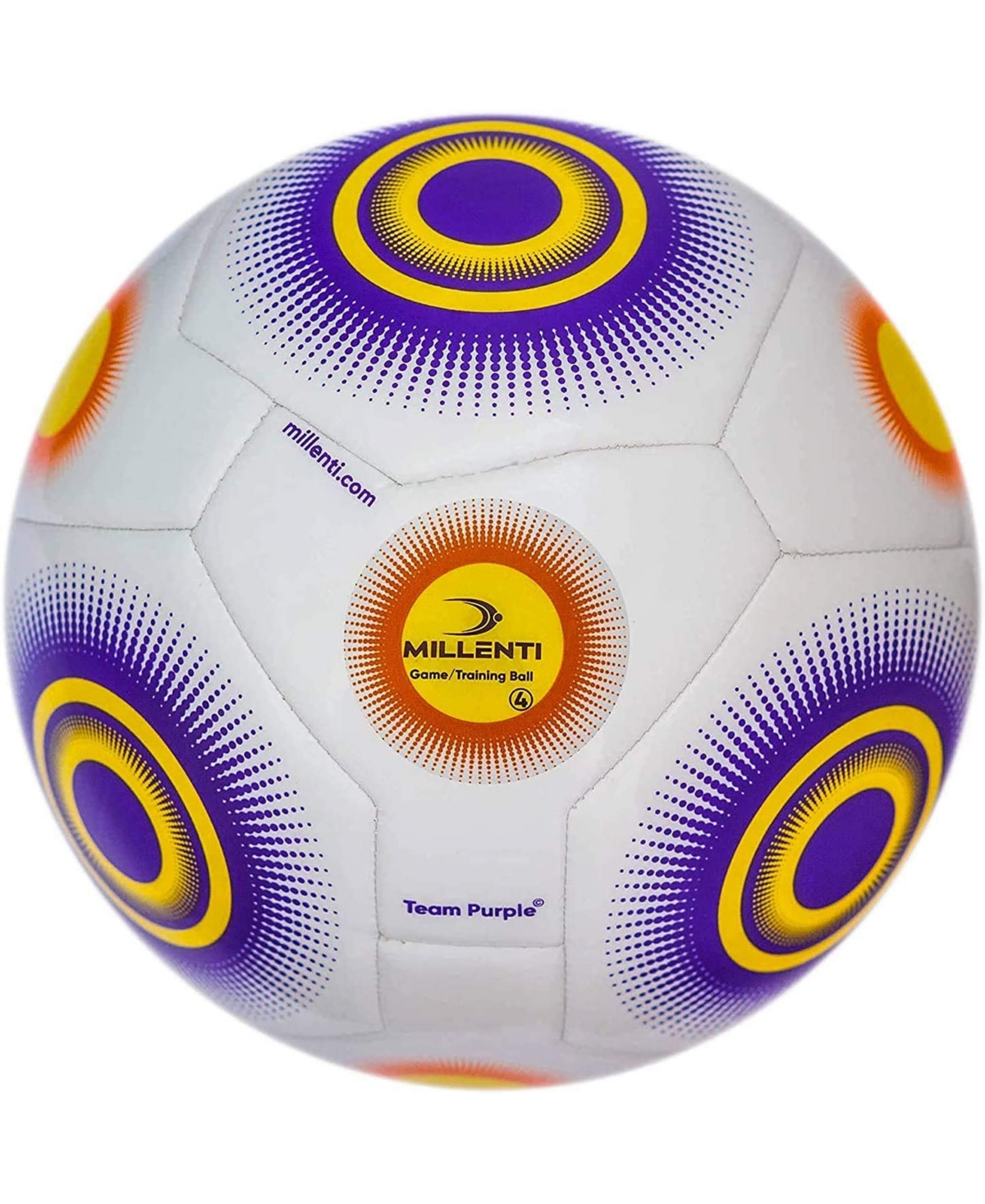 Millenti Us Soccer Ball Official Size 4 Youth-team Training Soccer Ball - With High-visibility, Easy-to-track In Purple/white