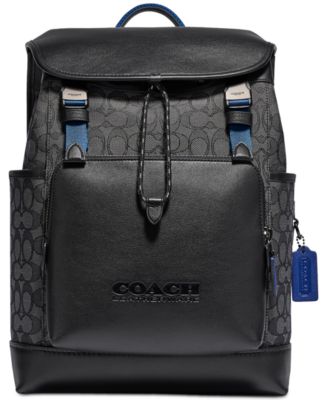 COACH League Signature Jacquard & Leather Backpack