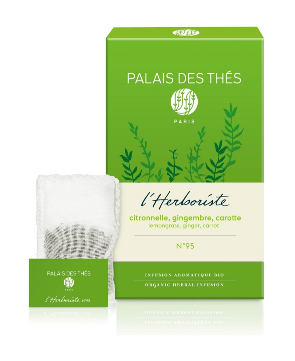 Palais Des Thes Lemongrass Ginger Carrot Herbal Tea Box, Pack Of 20 Tea Bags In No Color