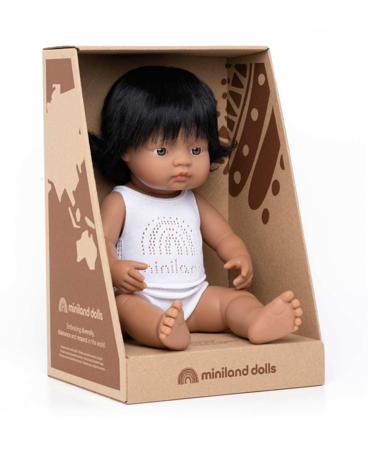 Shop Miniland 15" Baby Doll Hispanic Girl Set , 3 Piece In No Color