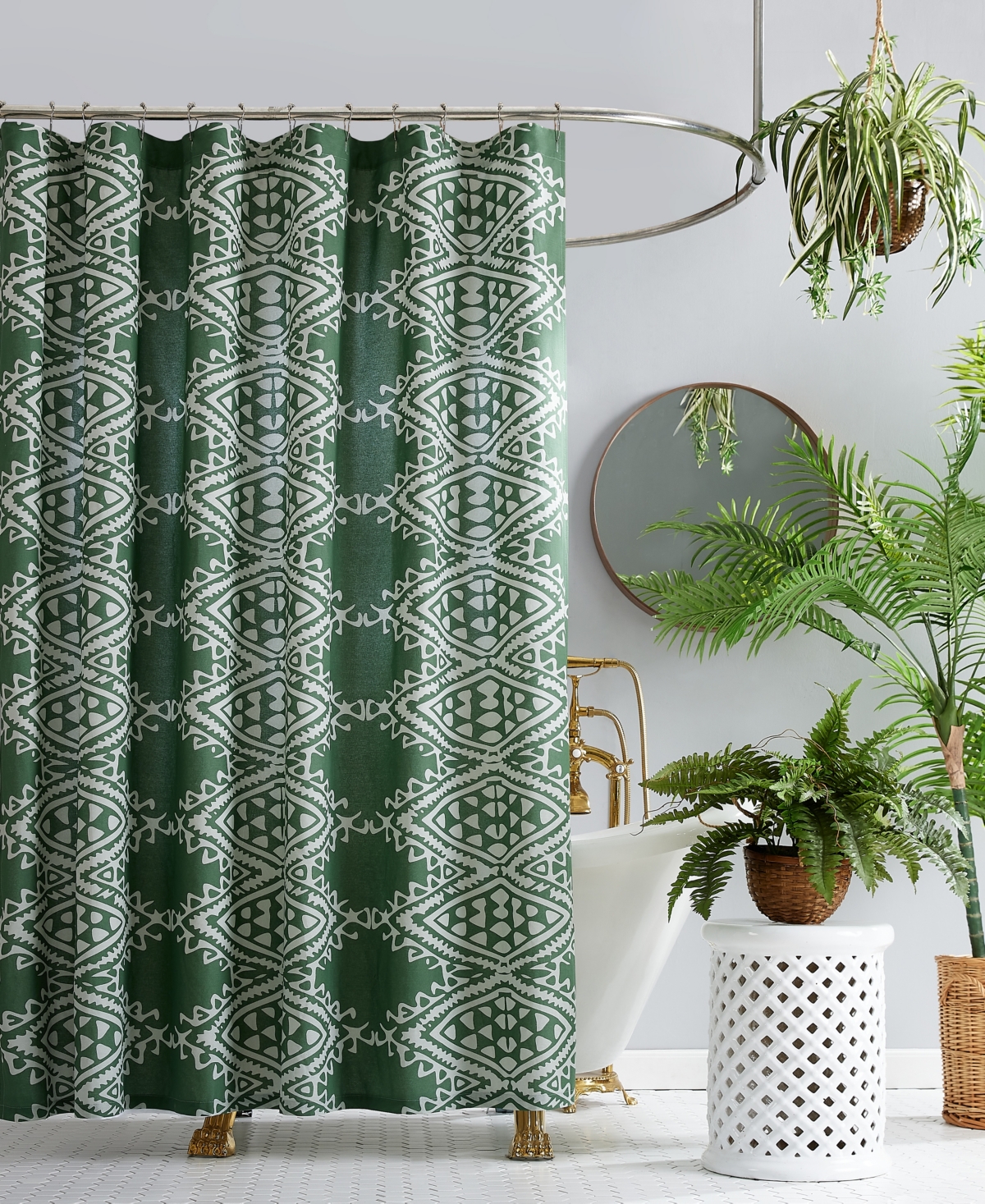 Makers Collective By Aisha Shower Curtain, 72" X 72" In Green