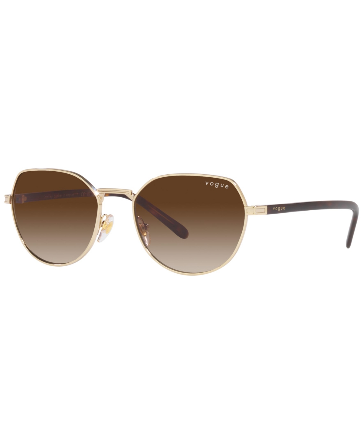 Shop Vogue Eyewear Hailey Bieber X  Women's Sunglasses, Vo4242s 53 In Pale Gold-tone