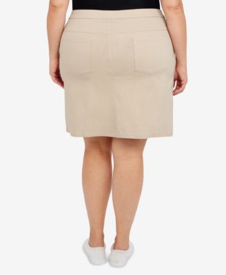 Plus Size Essentials Tech Stretch Pull On Skort with Elastic Wasitband
