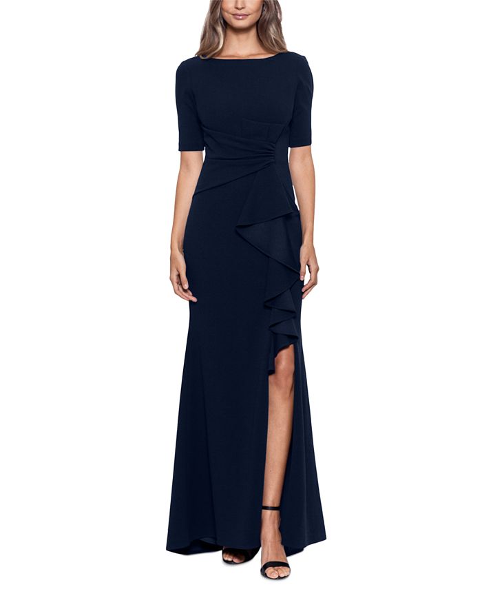 Betsy & Adam Ruffled-Front Gown & Reviews - Dresses - Women - Macy's