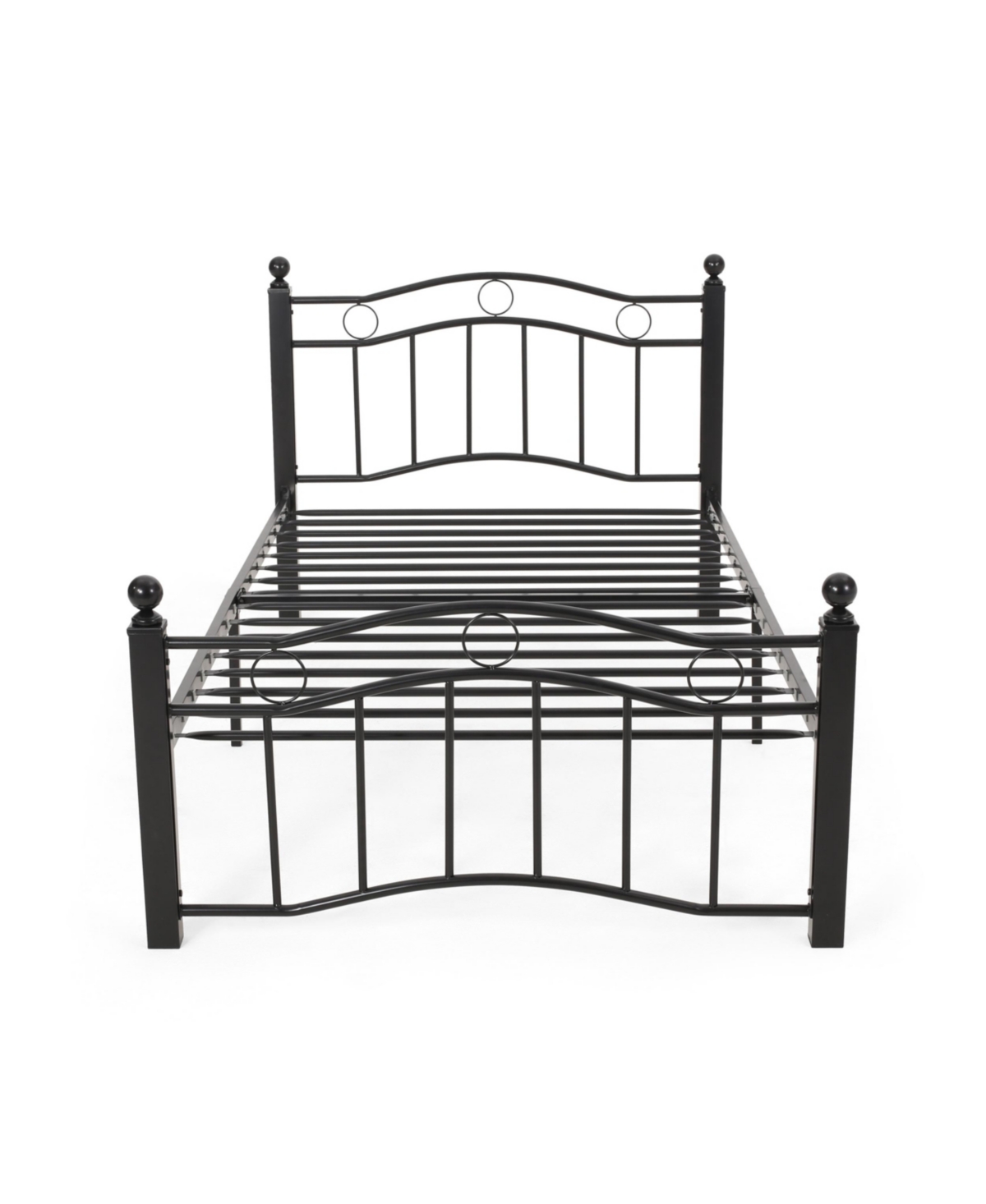 Noble House Bouvardia Contemporary Iron Bed Frame, Twin In Black