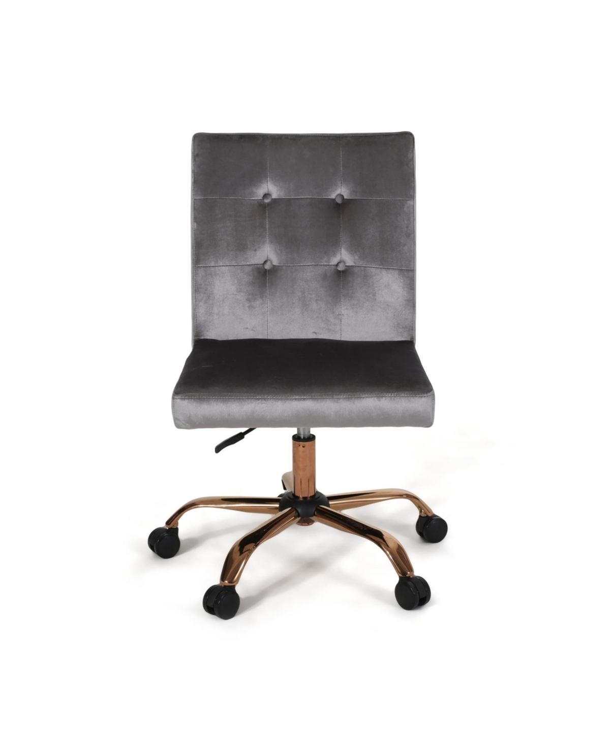 Noble House Centennial Glam Tufted Home Office Chair With Swivel Base In Smoke