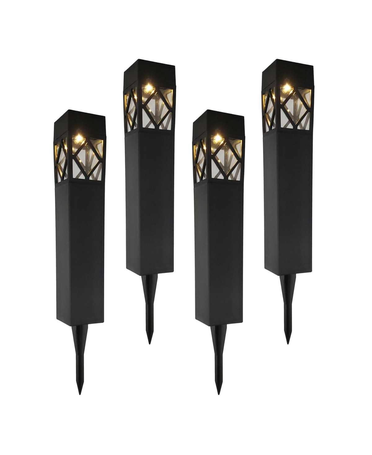 Jh Specialties Inc/lumabase Solar Powered Garden Tabletop Lights, Set Of 4 In Black