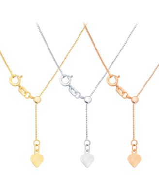 14k Gold Necklace Adjustable 16-20" Box Chain (5/8mm) (Also in White and Rose Gold)
