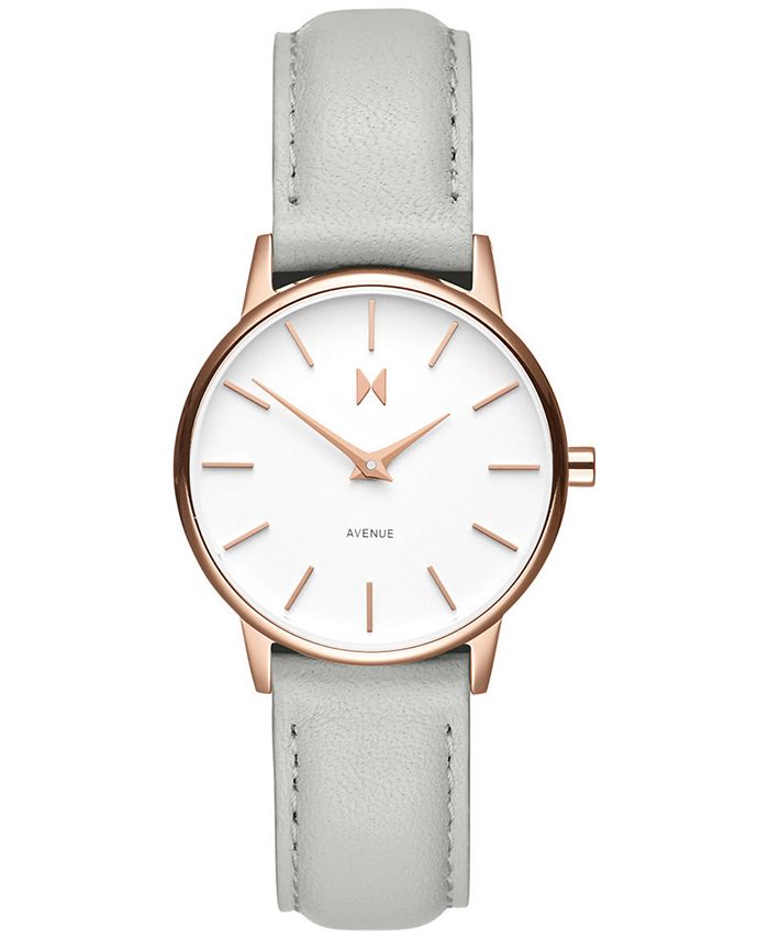 MVMT Women s Avenue Gray Leather Strap Watch 28mm Macy s