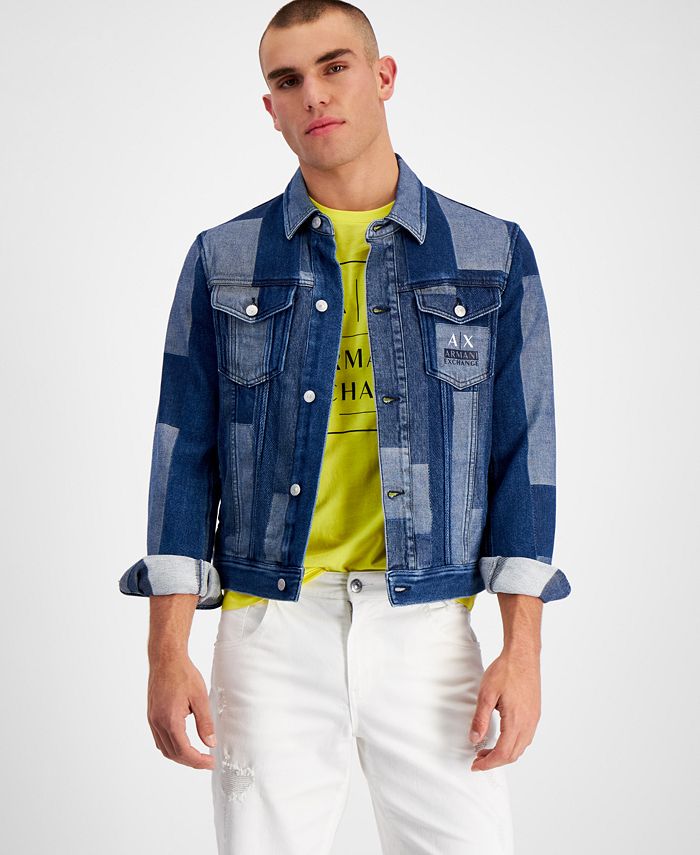 A|X Armani Exchange Men's Patchwork Denim Jacket, Created for Macy's &  Reviews - Coats & Jackets - Men - Macy's