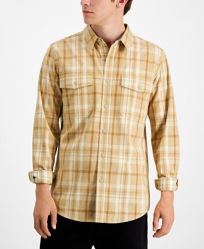 MITCHELL CARVED SQUARES SHIRT - PLUM