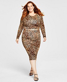 Trendy Plus Size Animal-Print Pencil Skirt, Created for Macy's