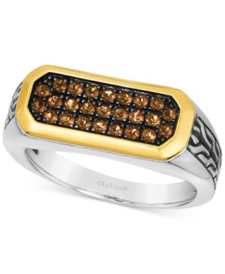 Le Vian - Men's Chocolate Quartz Cluster Ring (1/2 ct. t.w.) in 14k Gold & Sterling Silver