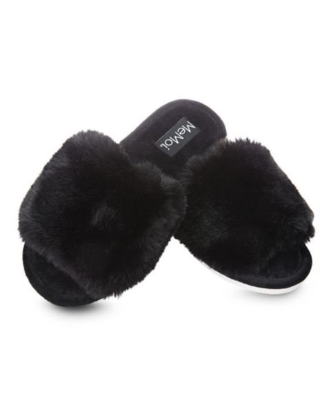 Женские тапочки MeMoi Bette Plush Slipper, цвет: Чёрный