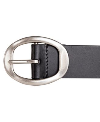 Women's Oval Center Bar Buckle Leather Belt