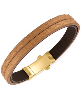 Esquire Men's Jewelry Two-Tone Triple Strap Leather Layered