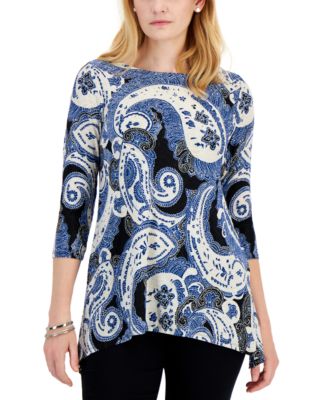 Jm collection jacquard tops best sale