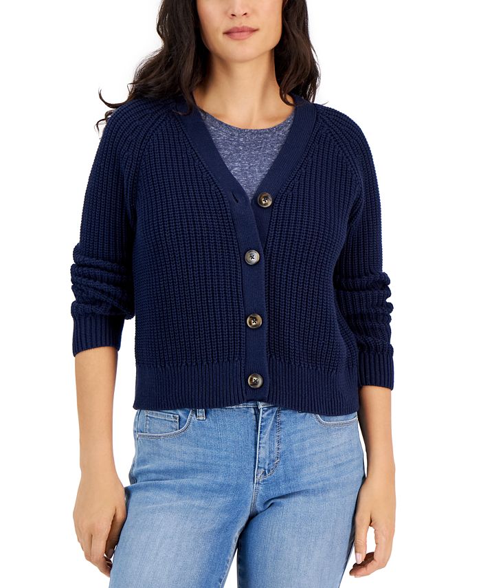 Style & Co Women's Cotton VNeck Button Cardigan, Created for Macy's Macy's