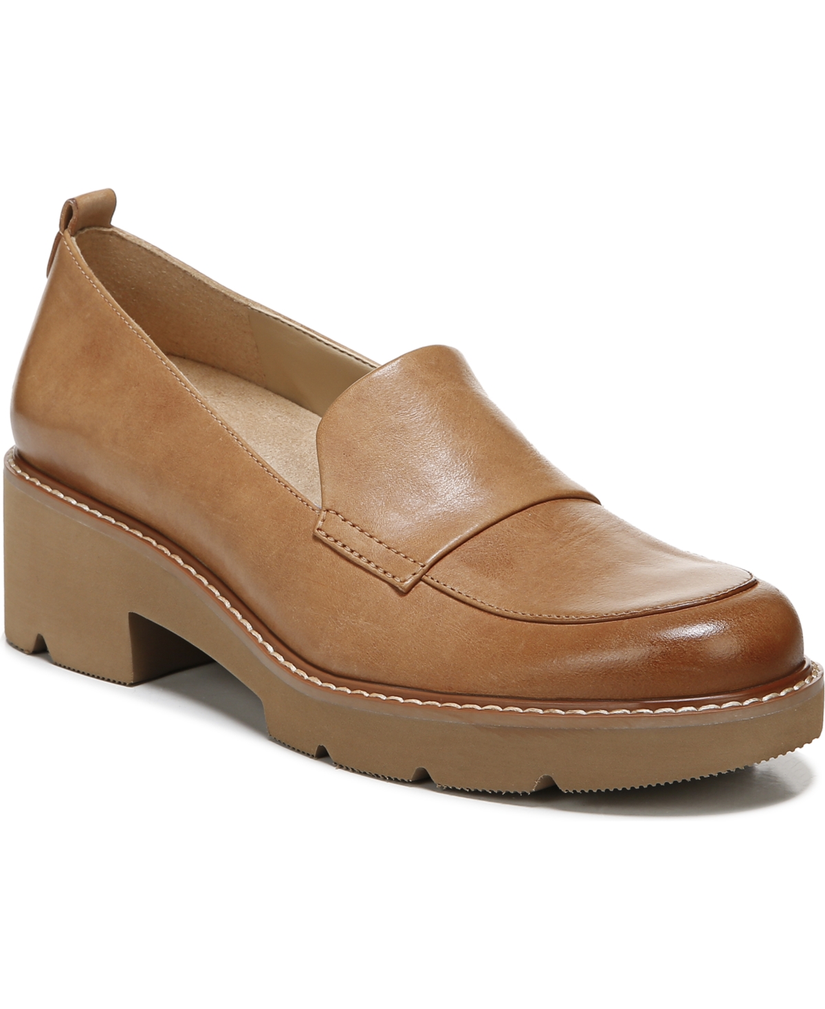Shop Naturalizer Darry Lug Sole Loafers In Toffee Leather