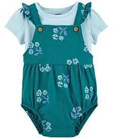 Baby Girls 2-Piece T-shirt and Bubble Romper Set