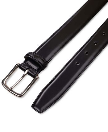 Gelante Men's Classic Dress Genuine Leather Belt Feather Edging 