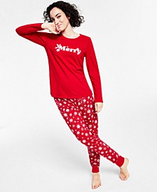 Matching Women's Merry Snowflake Mix It Family Pajama Set, Created for Macy's