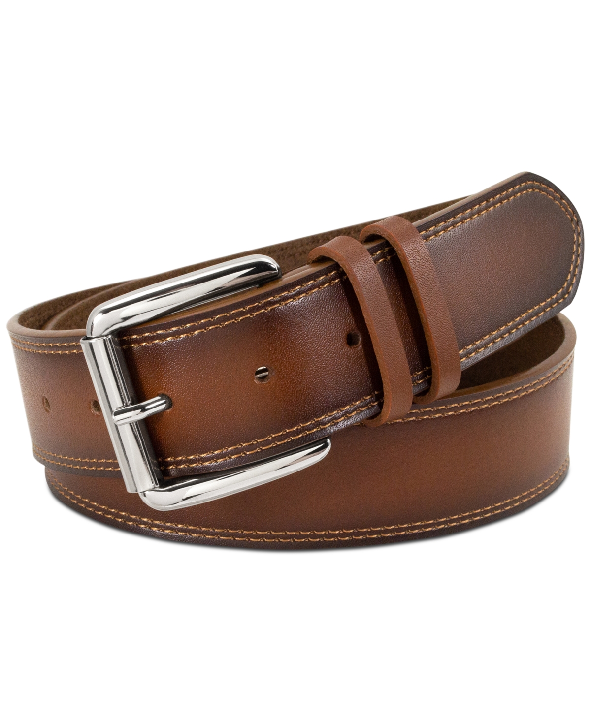 Men's Dylan Casual Leather Belt - Burgundy