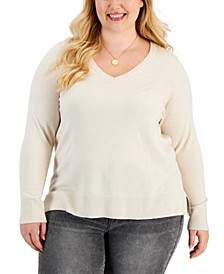 Plus Size V-Neck Sweater, Created for Macy's