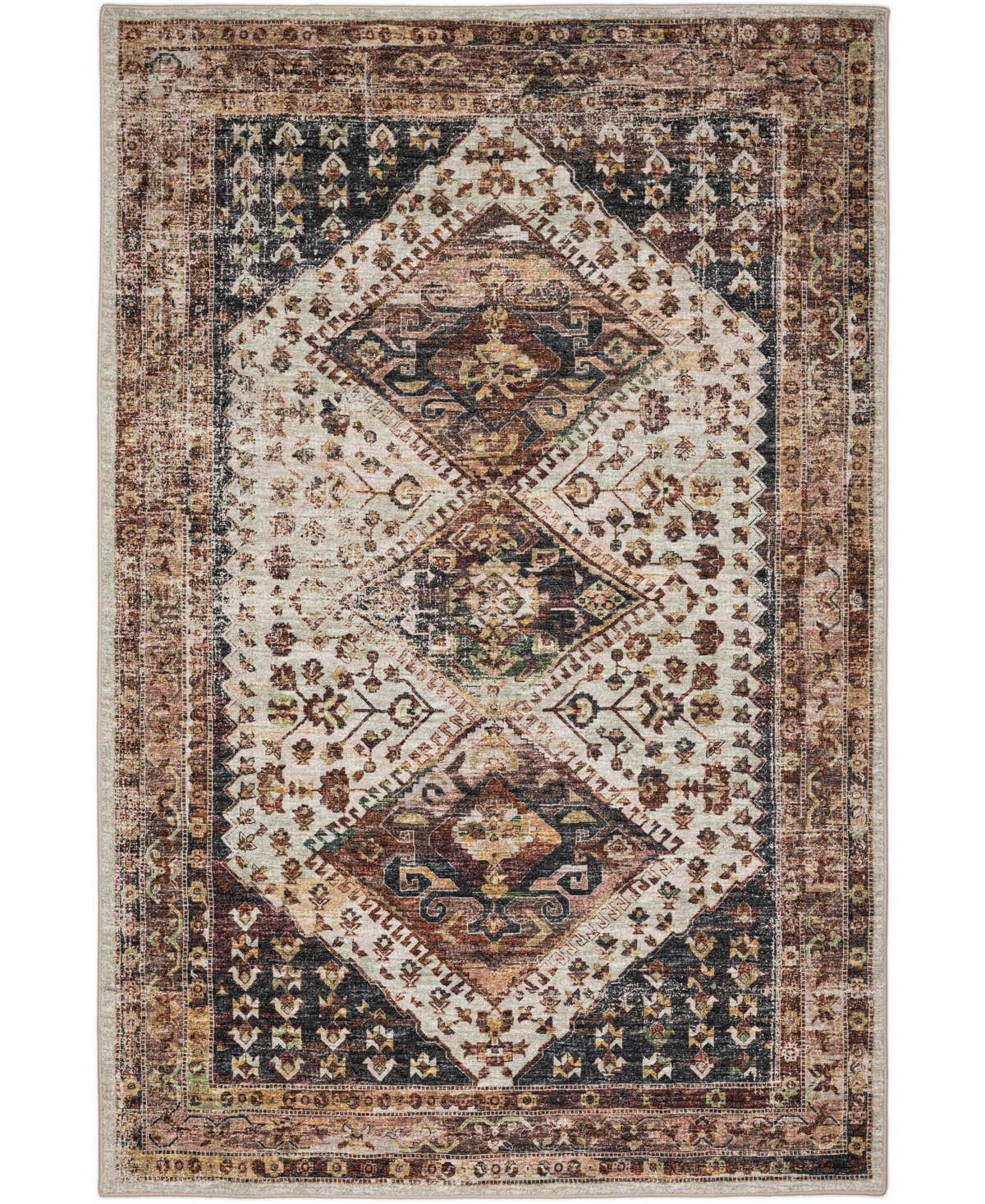 D Style Basilic Bas9 2' X 3' Area Rug In Brown