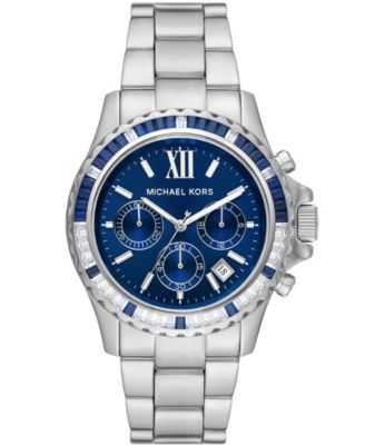 michael kors watch blue and silver