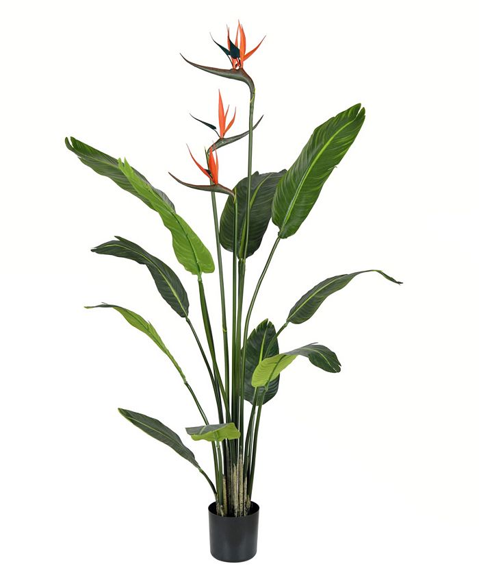 Vickerman 4' Artificial Potted Bird of Paradise Palm Tree Macy's