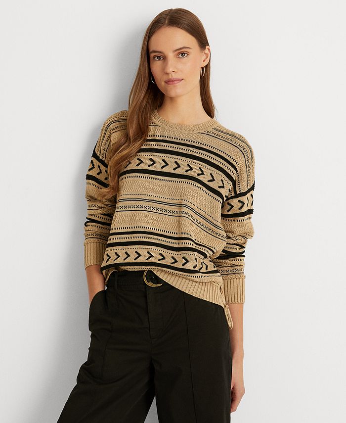 Lauren Ralph Lauren - Jacquard-Knit Linen-Blend Sweater